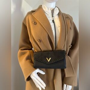 Authentic Louis Vuitton Cuir Plume Very Black Long Wallet W/ COA